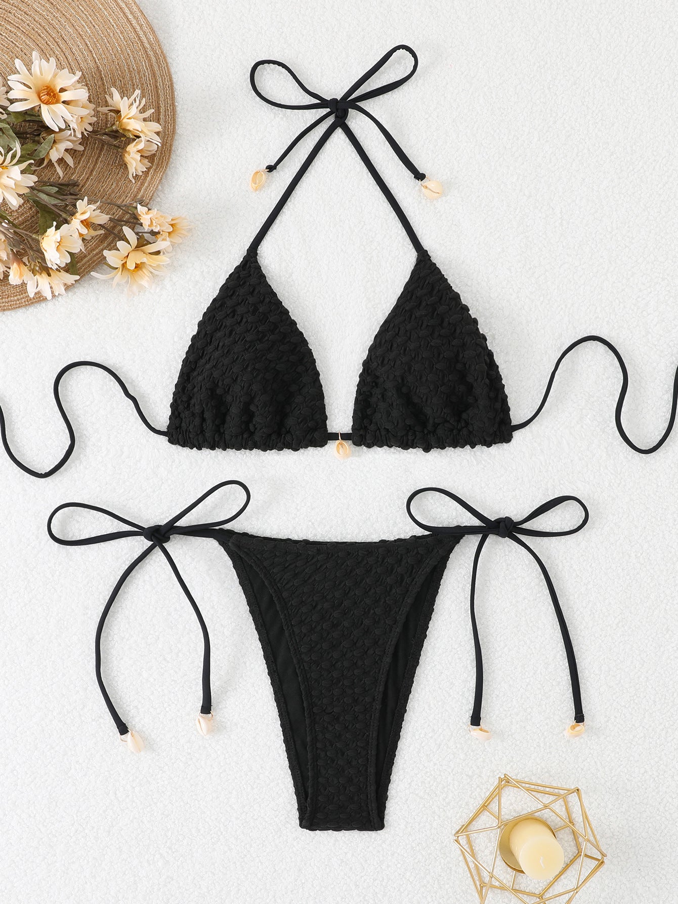 Ensemble bikini pour femme berg-feldt avec détails délicats en crochet et bretelles réglables