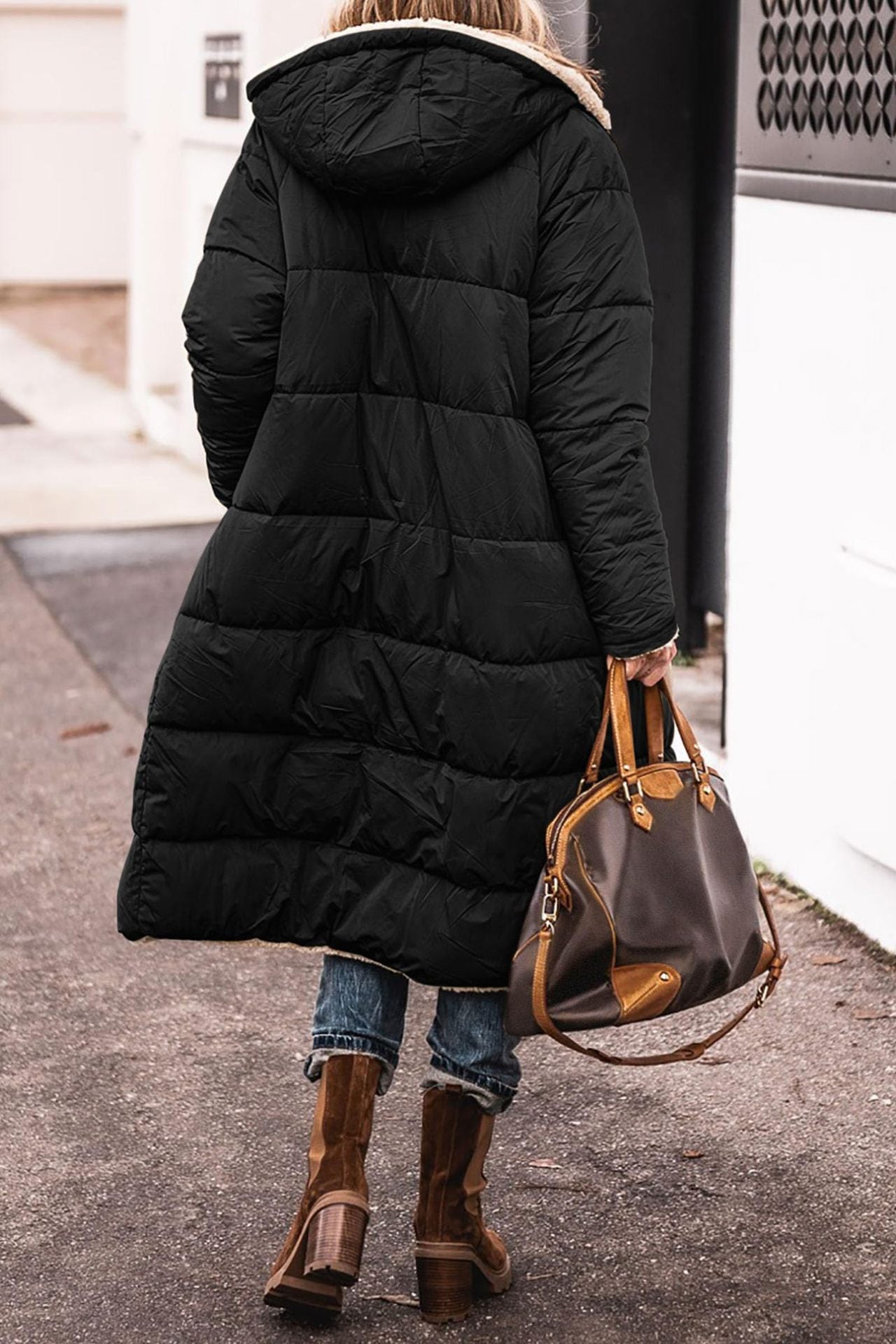 Berg-Feldt Women's Long Lined Winter Jacket with Hood and Stylish Cut