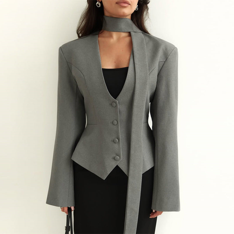 Blazer pour femme avec col montant et manches volumineuses Berg-Feldt