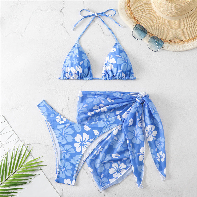 Maillot de bain deux pièces pour femme Berg-Feldt avec imprimé floral et paréo