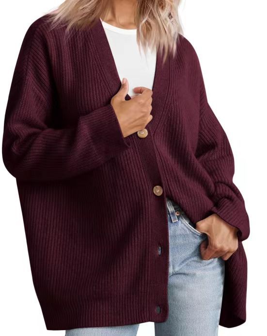 Berg-Feldt | Cardigan - Cardigan tricoté rayé boutonné pour femme d'automne