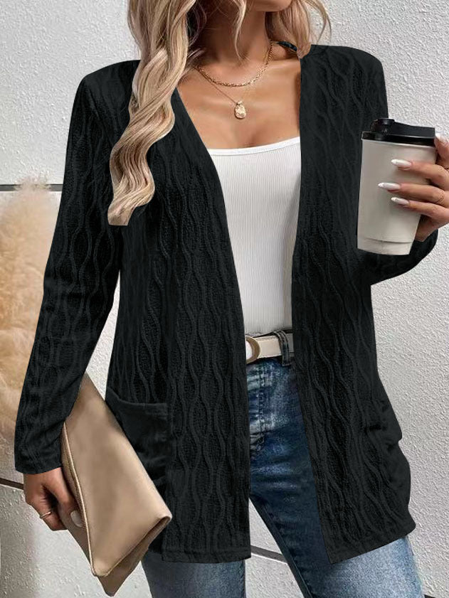 Strukturierte Damen Strickjacke mit Taschen von berg-feldt
