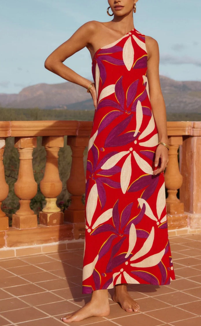 Asymmetrisches Maxikleid mit Blumenmuster von berg-feldt