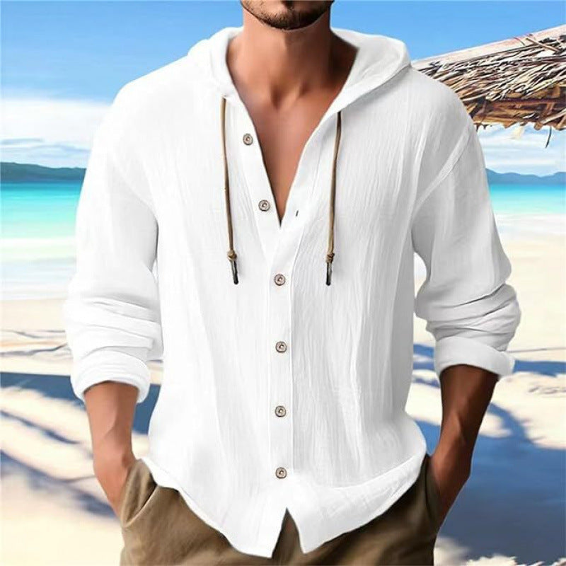 Chemise décontractée à capuche et boutonnée pour homme Berg-Feldt