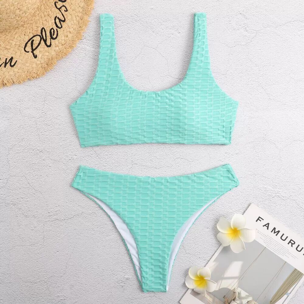 Haut de maillot de bain texturé taille haute pour femme Berg-Feldt