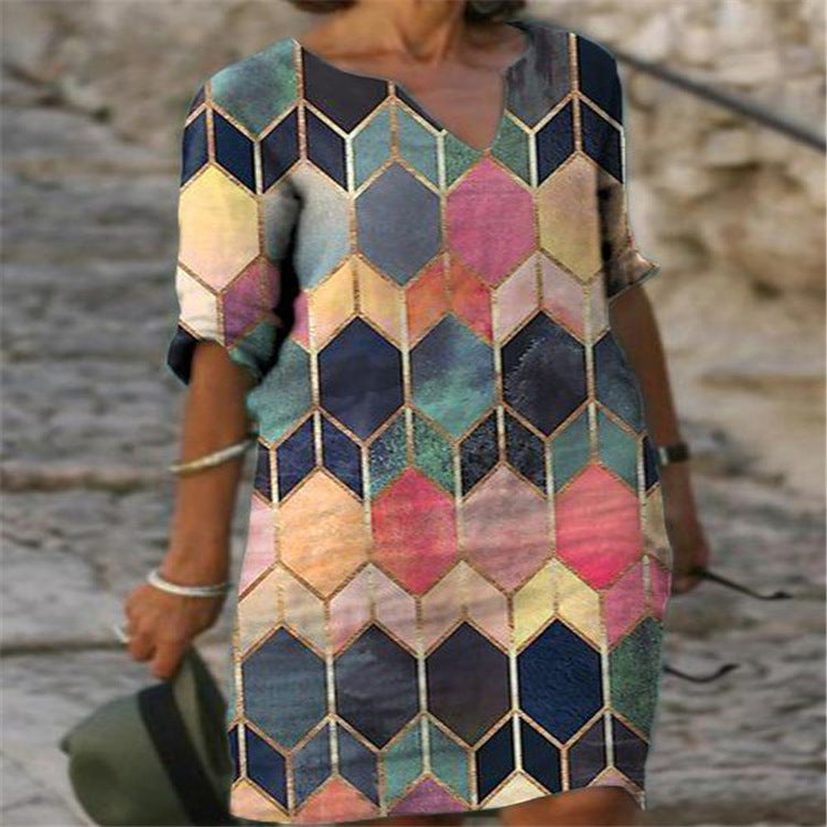 Robe droite à motif géométrique Berg-Feldt pour femme