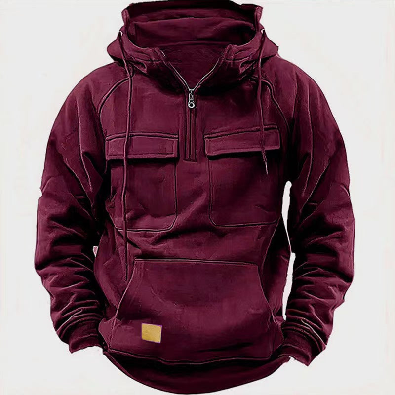 Herren-Fleece-Hoodie mit Reißverschluss und großen Taschen Berg-Feldt