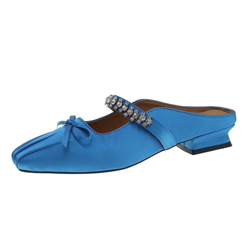 Mules femme Berg-Feldt à bride, strass et nœud
