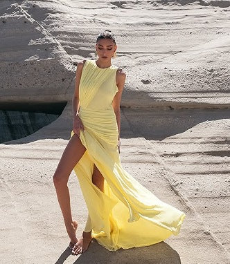 Robe de Soirée Berg-Feldt en Mousseline à Fente Haute pour Femme