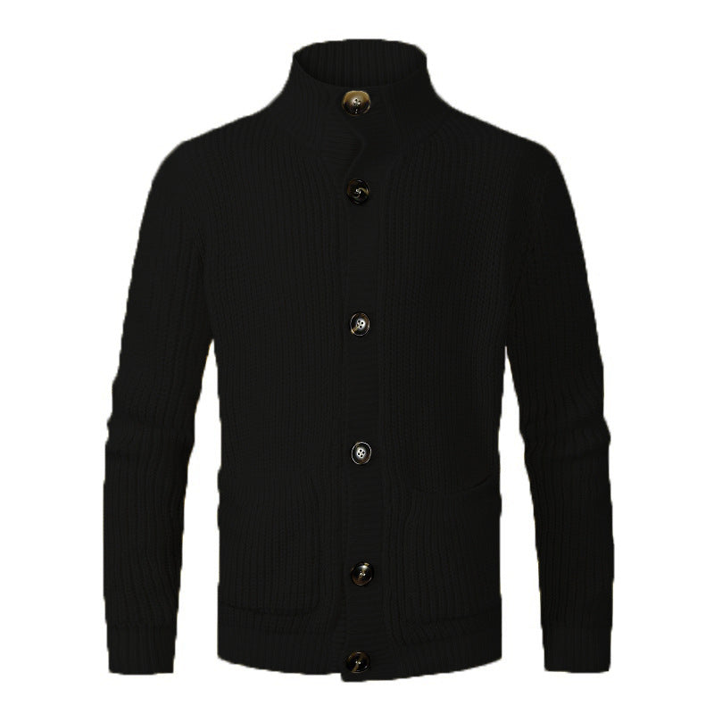 Herren modischer Strickcardigan mit hohem Kragen und Knopfdetails Berg-Feldt