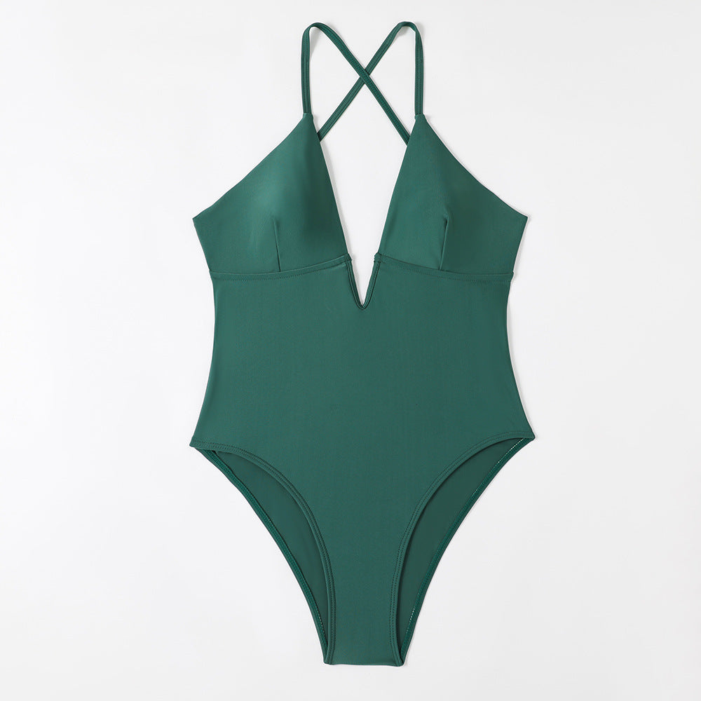 Maillot de bain une pièce féminin avec décolleté en V profond et dos élégant de berg-feldt