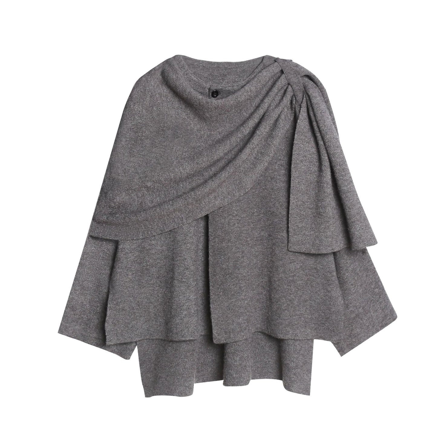 Poncho en tricot douillet pour femme avec drapés raffinés Berg-Feldt
