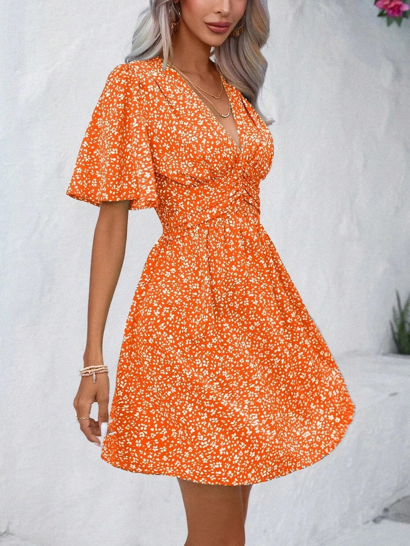 Robe d'été femme, col en V, jupe fluide par berg-feldt
