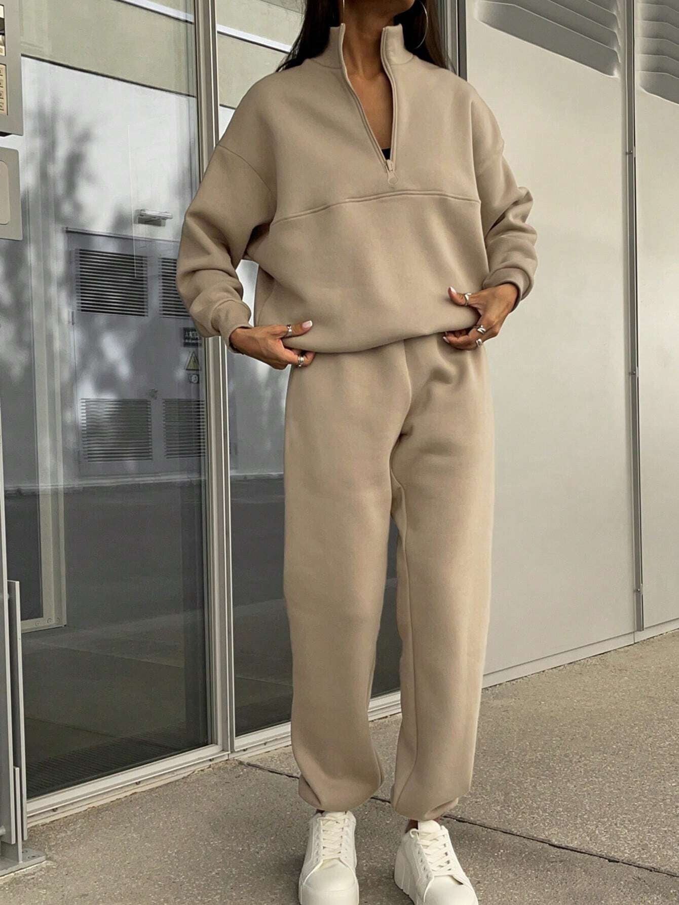 Ensemble de survêtement sportif pour femme avec fermeture éclair et taille élastique de berg-feldt