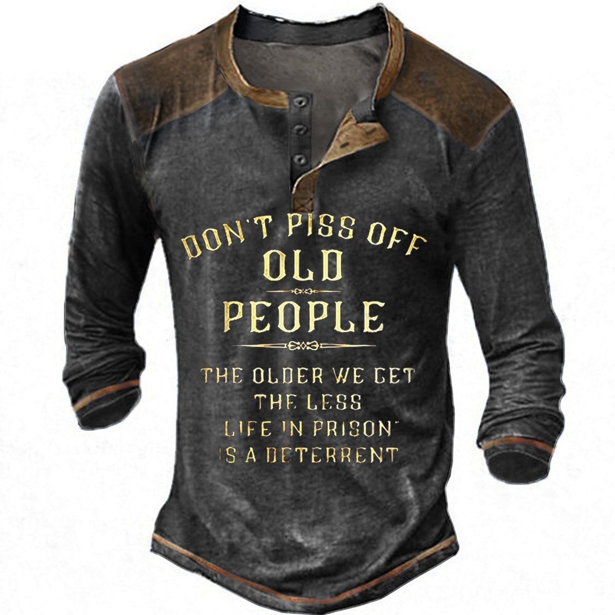 T-shirt décontracté à manches longues pour homme avec impression originale Berg-Feldt