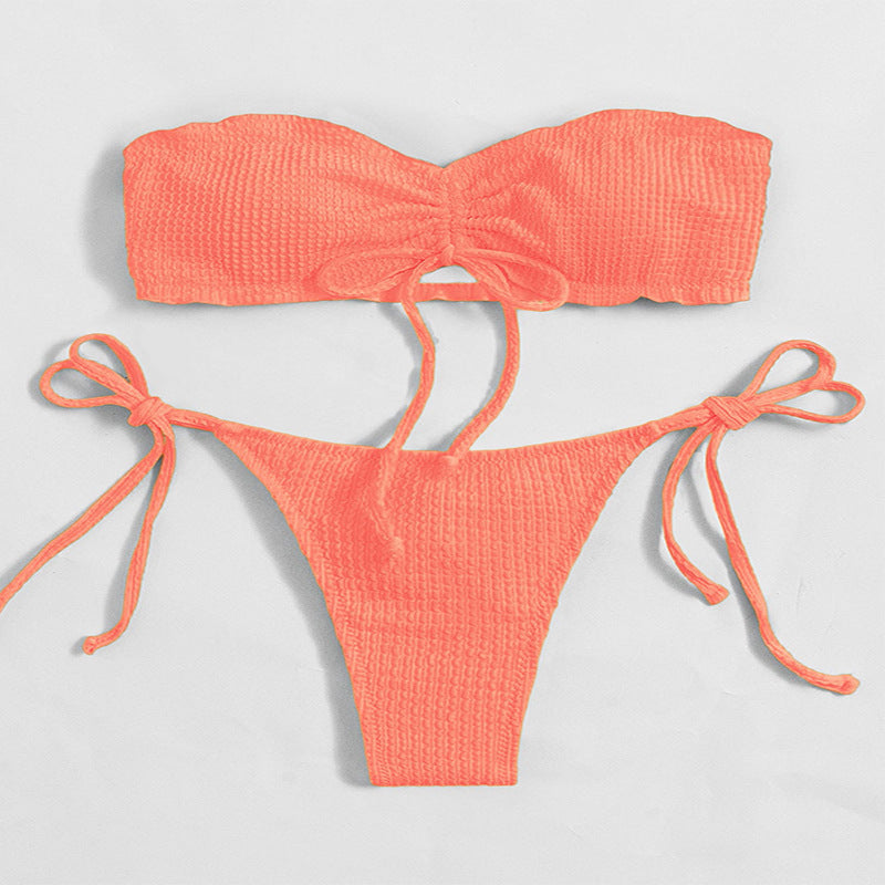 Ensemble bikini pour femme avec haut bandeau à volants et nœud fantaisie berg-feldt