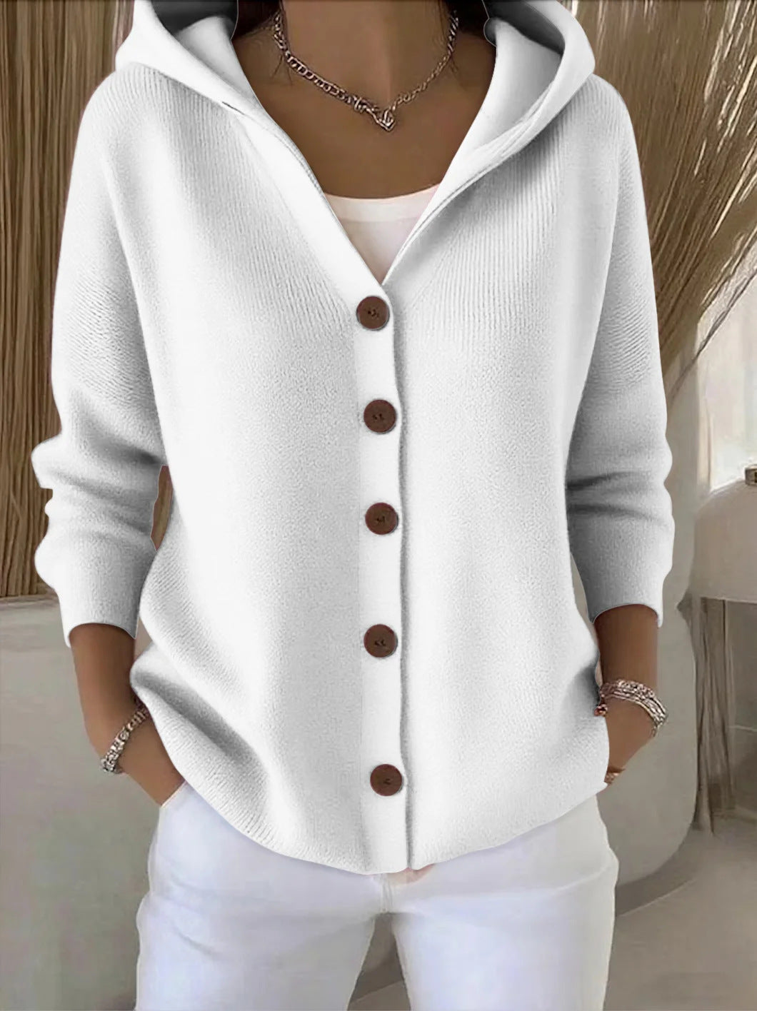 Cardigan à capuche pour femme avec détails de boutons pratiques et coupe décontractée Berg-Feldt