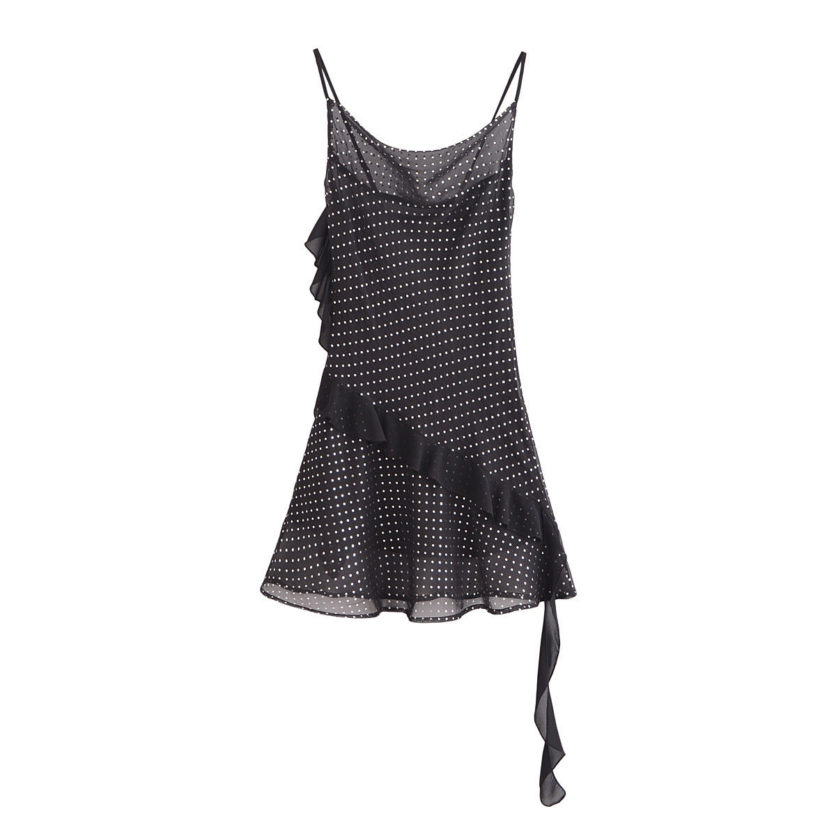 Robe courte Berg-Feldt à pois et à volants pour femme