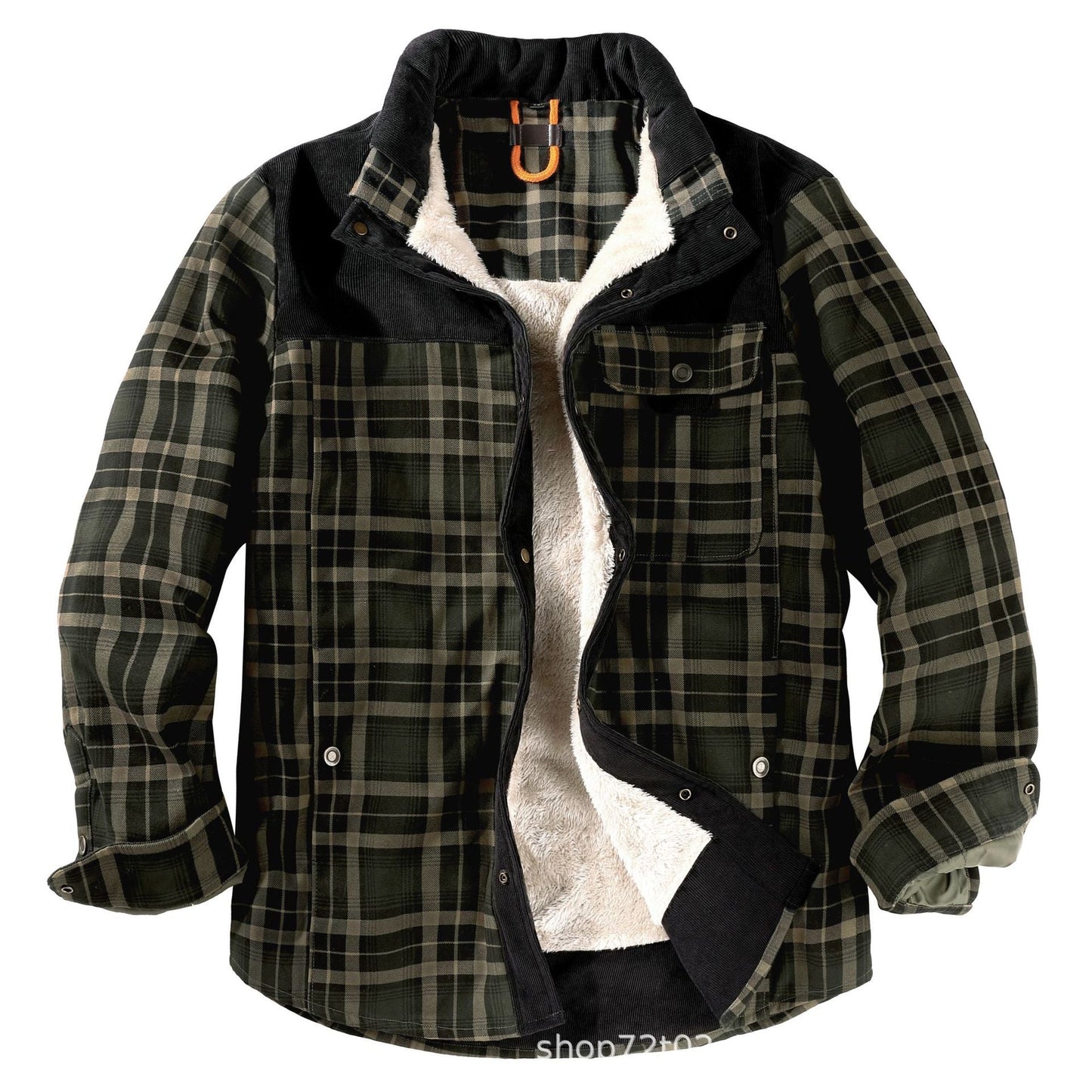 Veste à carreaux doublée pour hommes avec couche intérieure en polaire peluche et poches pratiques Berg-Feldt