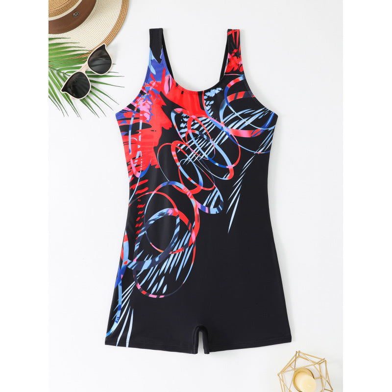Maillot de bain sportif pour femme avec bretelles confortables et motif coloré de berg-feldt