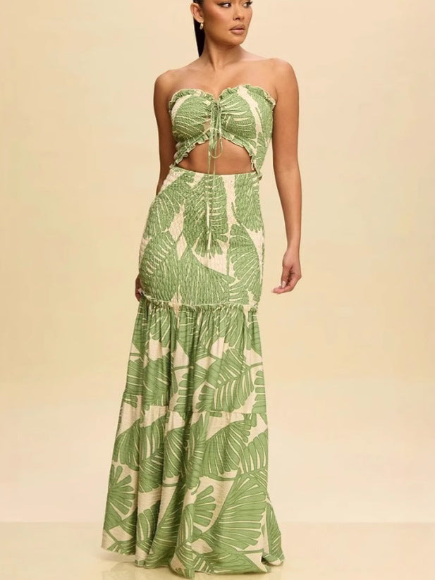 Robe longue bustier Berg-Feldt pour femme avec découpes