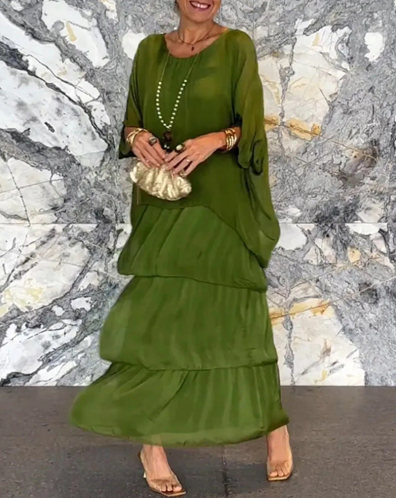 Elegantes Maxikleid mit fließendem Rock und Rüschen von berg-feldt