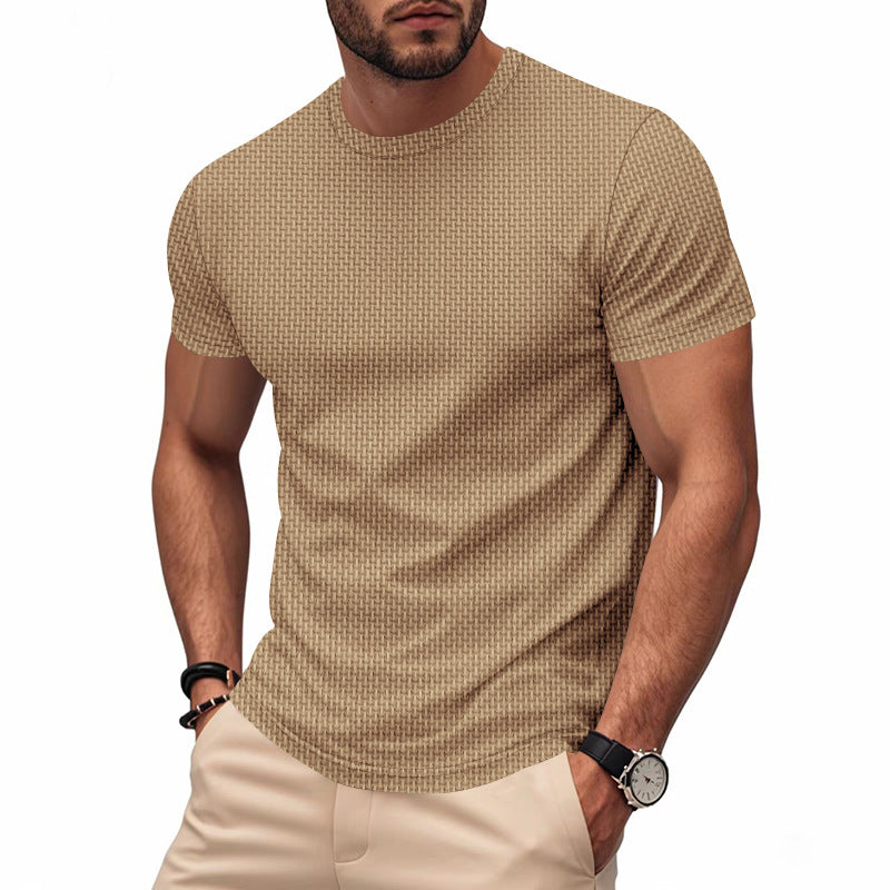 Herren Kurzarm T-Shirt mit strukturiertem Design und atmungsaktiver Baumwolle Berg-Feldt