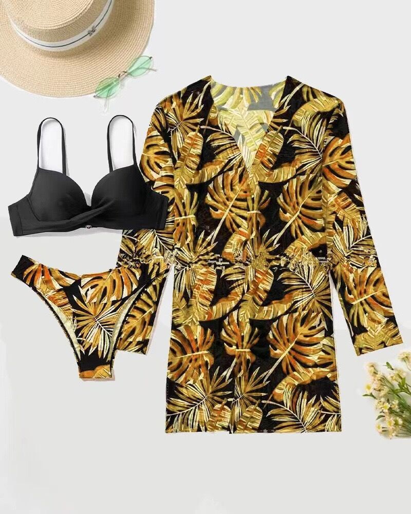 Ensemble de plage et bikini assorti imprimé tropical berg-feldt