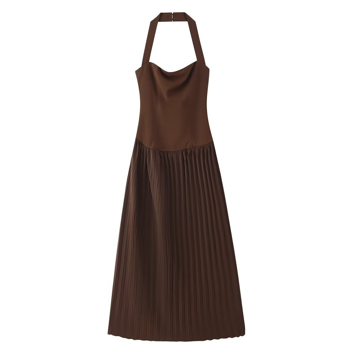 Robe longue plissée à col montant pour femme Berg-Feldt
