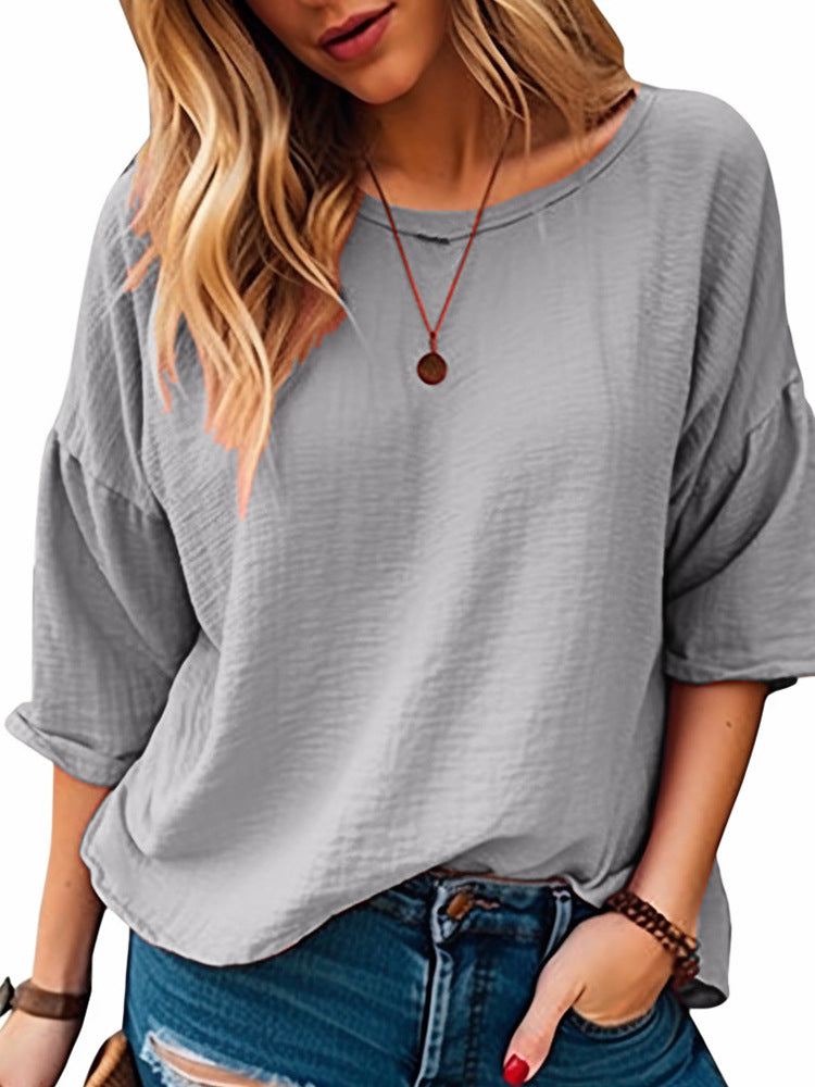 T-shirt décontracté oversize pour femme à col rond large Berg-Feldt