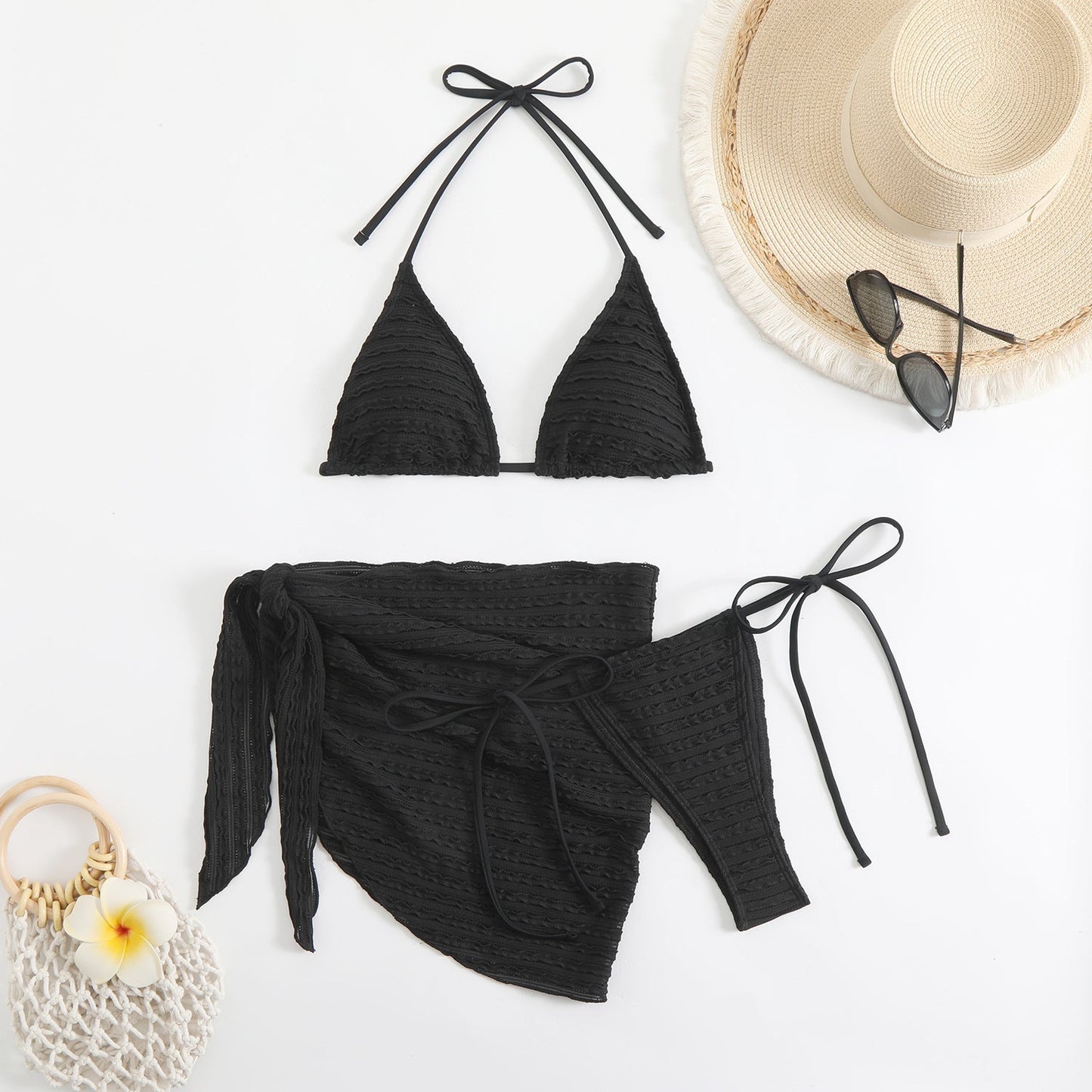 Haut de bikini ruché trois pièces avec bretelles réglables pour femme berg-feldt