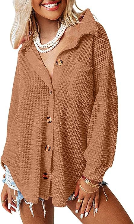 Chemise-veste gaufrée décontractée boutonnée pour femme, coloris Berg-Feldt