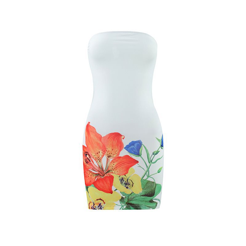 Robe longue sans manches à imprimé floral et taille élastique pour femme berg-feldt