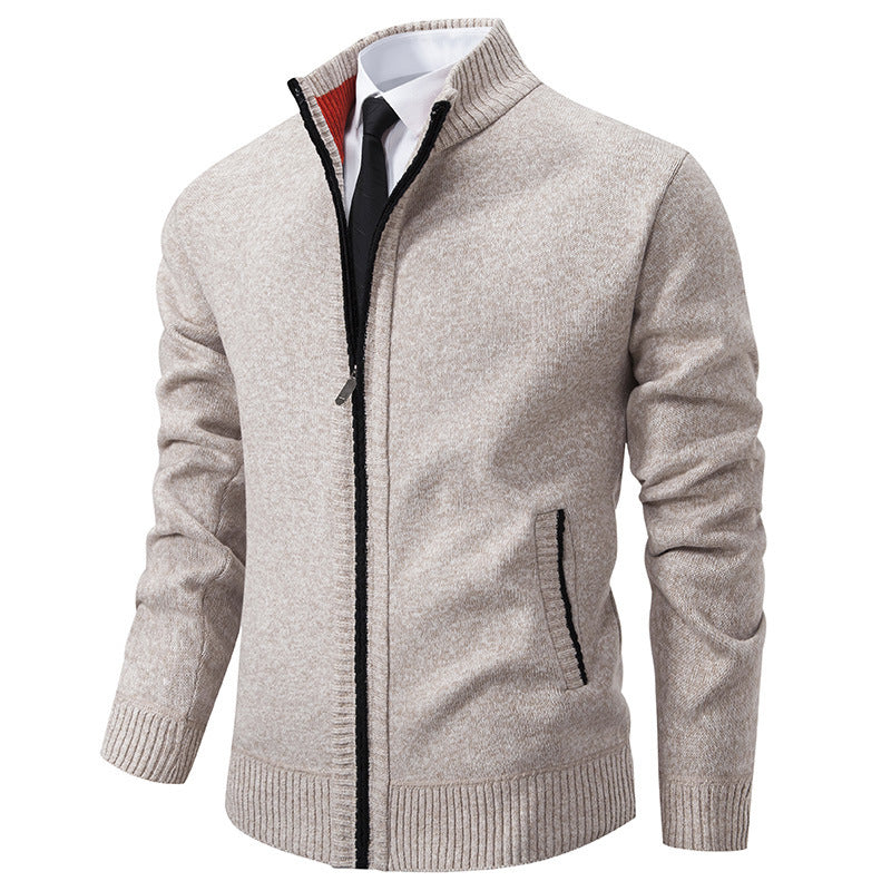 Herren sportliche Strickjacke mit Stehkragen und Reißverschluss Berg-Feldt