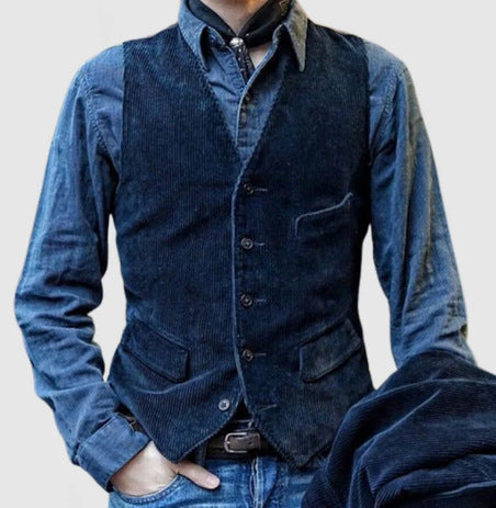 Herren Cordweste im rustikalen Look mit praktischen Taschen Berg-Feldt