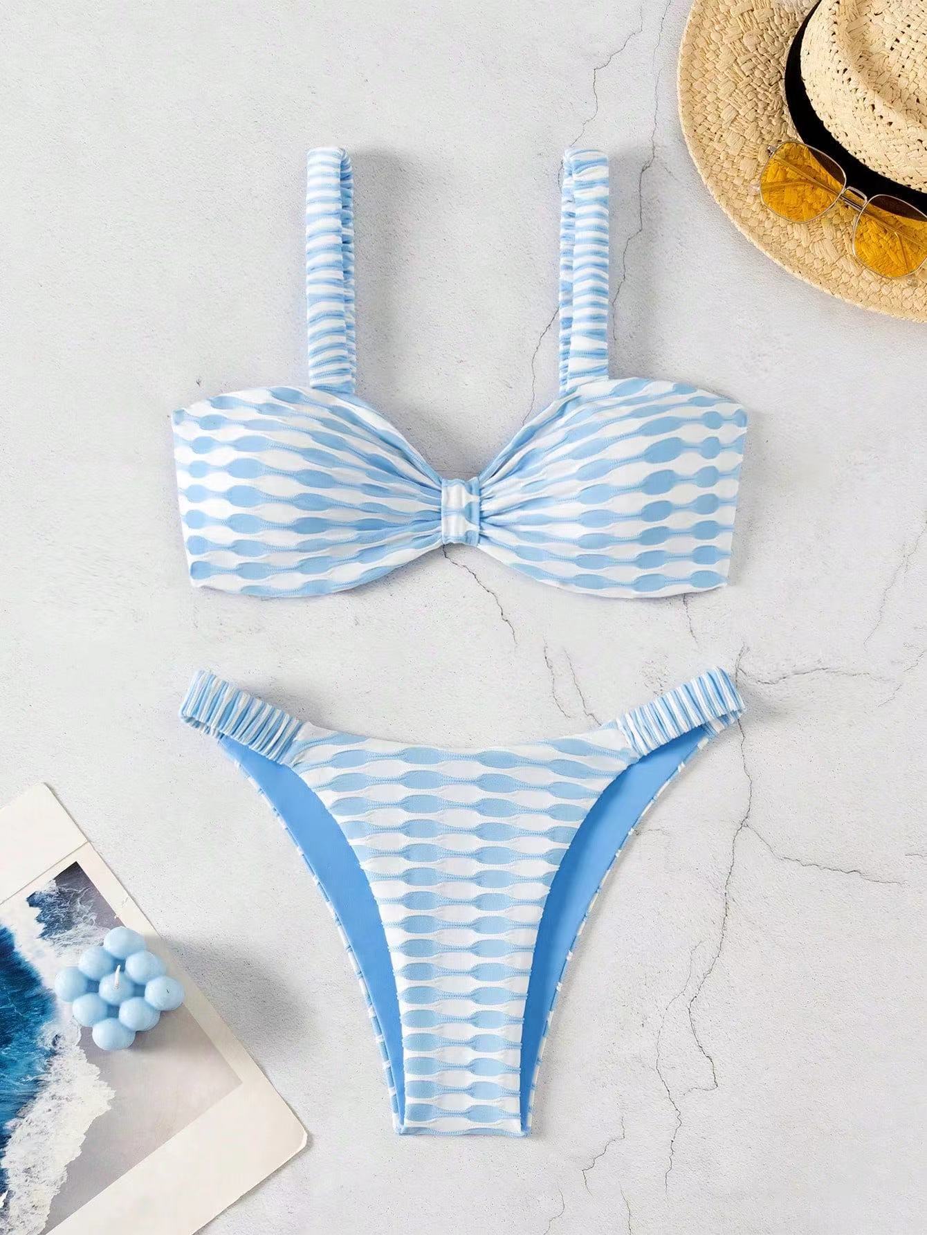 Ensemble de bikini pour femme avec bretelles texturées et motif tendance de berg-feldt