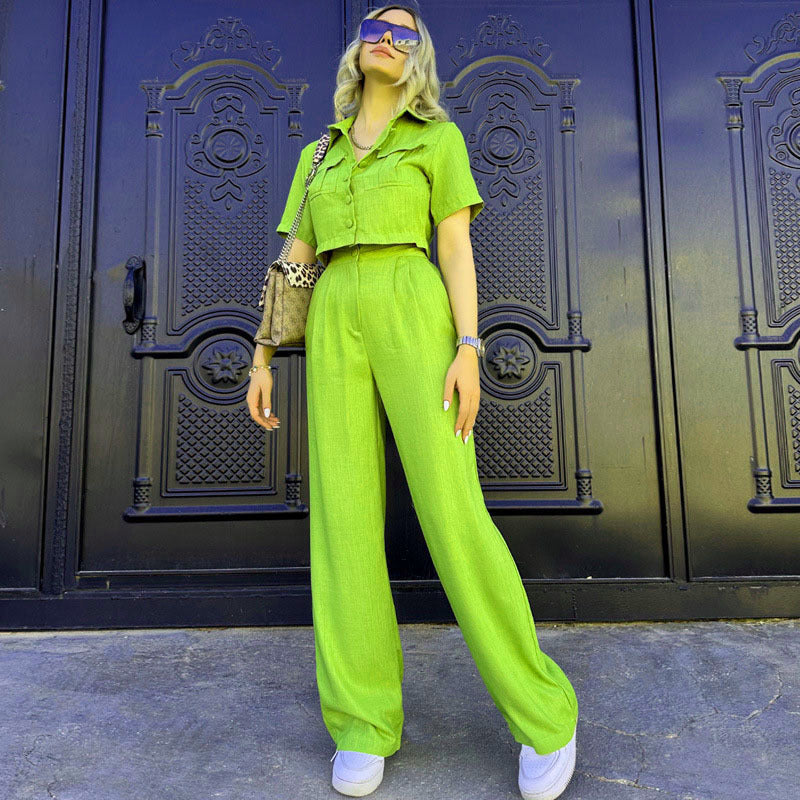 Combinaison chic pour femme, avec haut court et jambes larges, de berg-feldt