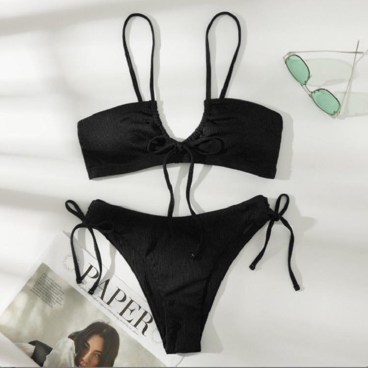Maillot de bain deux pièces pour femme, haut réglable et jolies volants, de berg-feldt