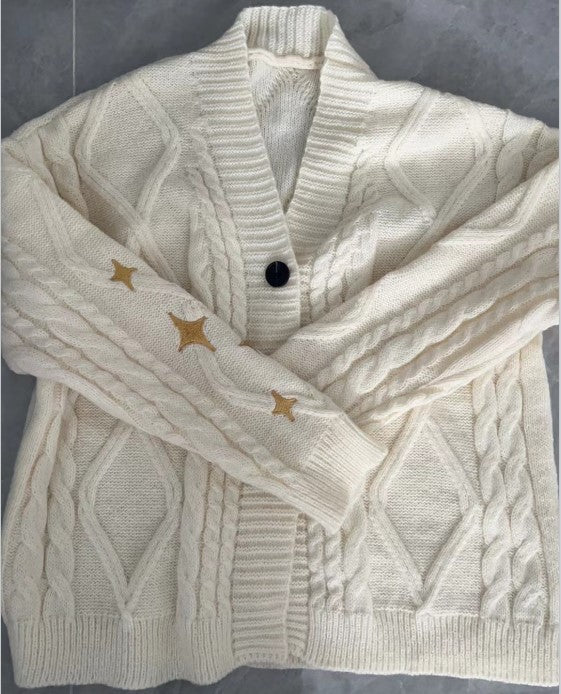 Cardigan femme en grosse maille avec étoiles décoratives Berg-Feldt