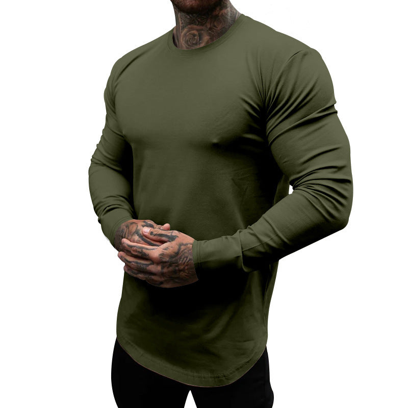 Herren Langarmshirt aus weichem, elastischem Baumwollmix mit Rundhalsausschnitt Berg-Feldt