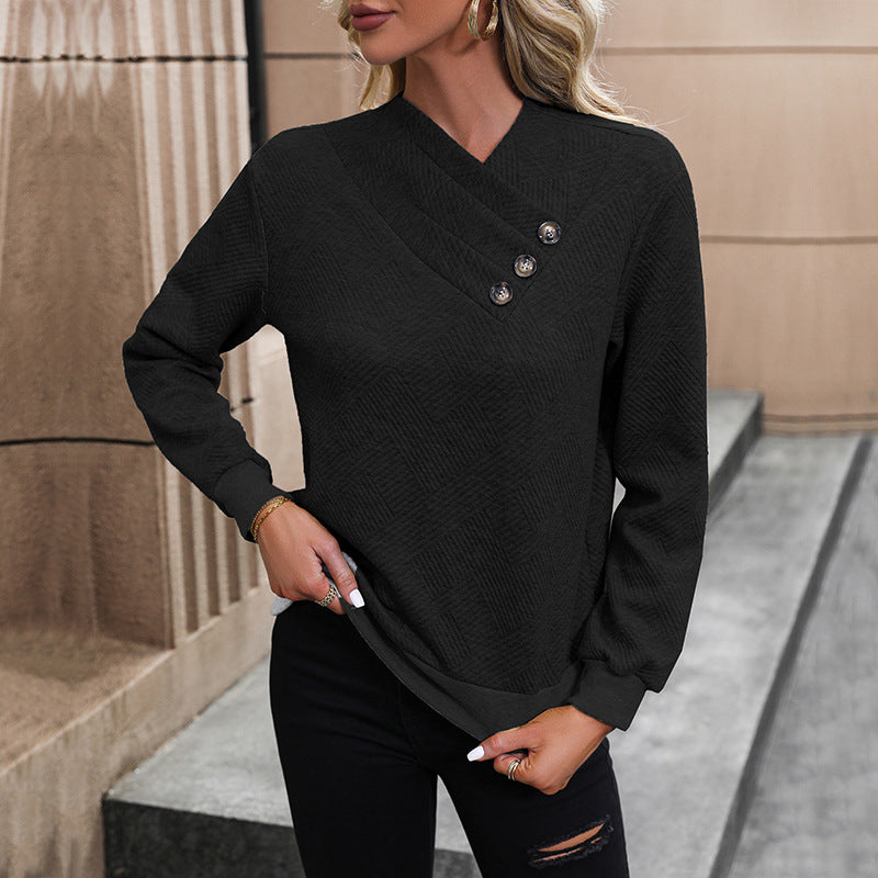 Damenpullover Elegant Col Asymétrique Boutons Berg-Feldt