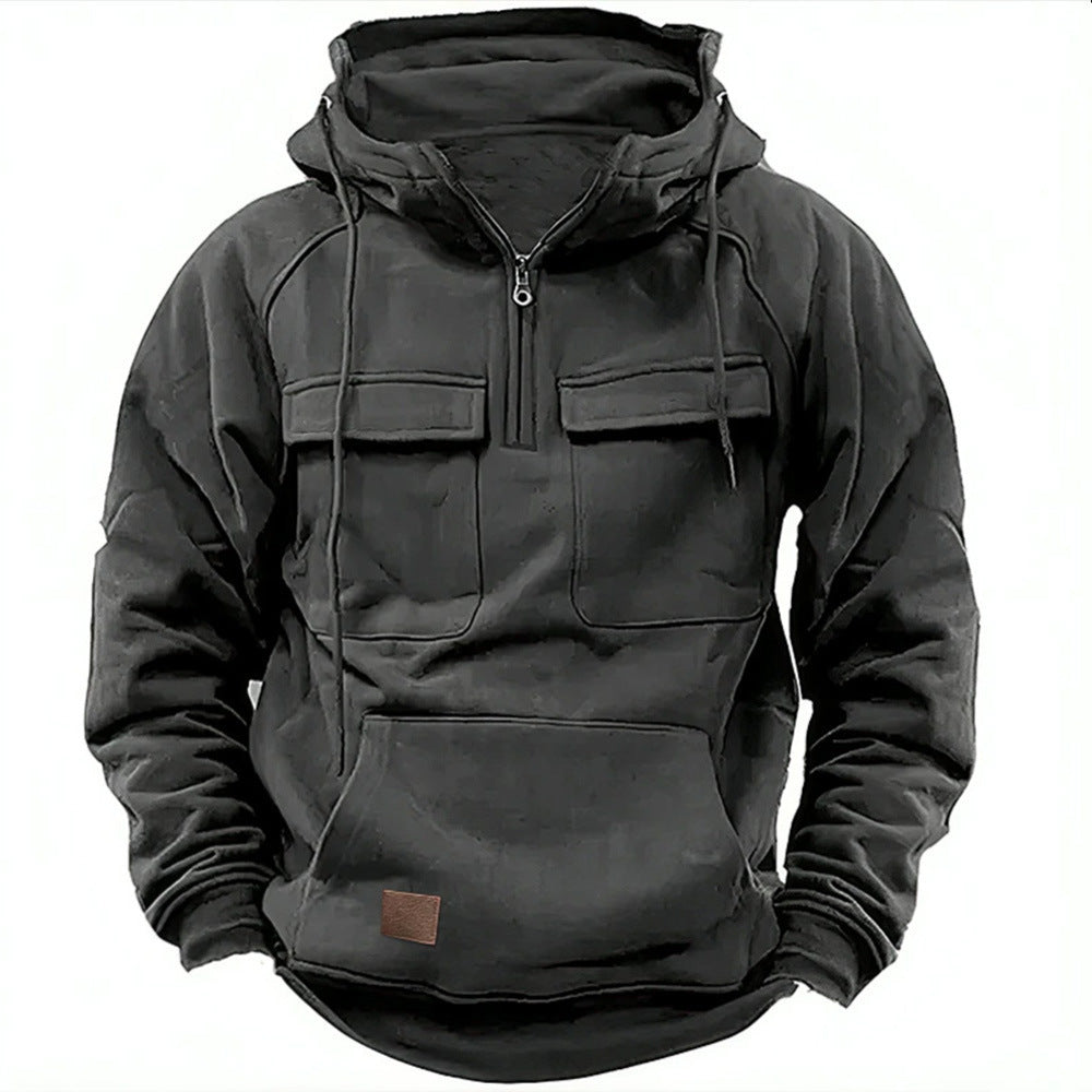 Herren-Fleece-Hoodie mit Reißverschluss und großen Taschen Berg-Feldt