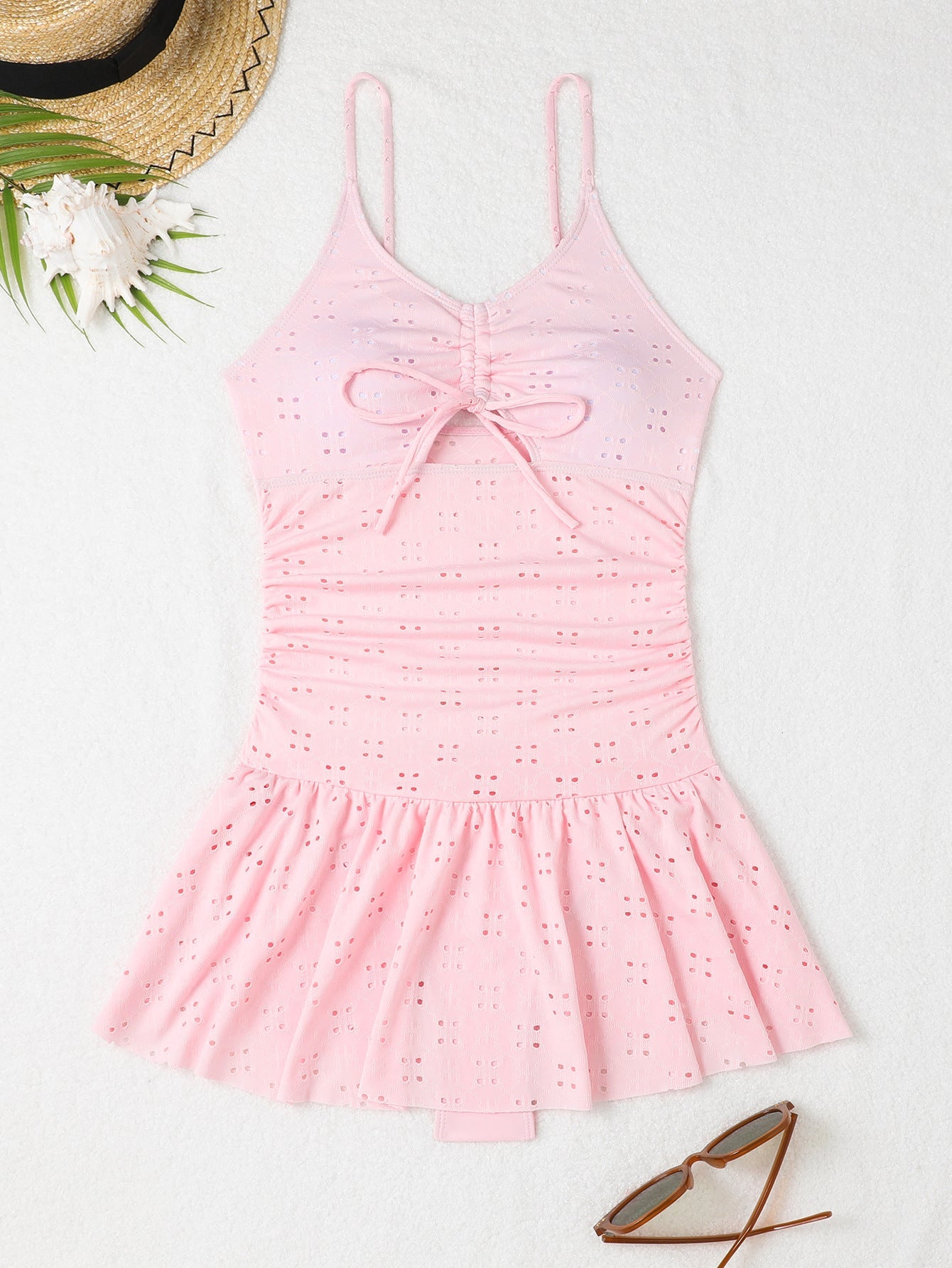 Elegant short women's dress with pretty lacing and a wide A-line cut berg-feldt