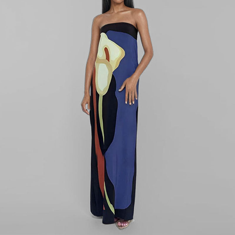 Élégante robe longue pour femme à motifs floraux artistiques de berg-feldt