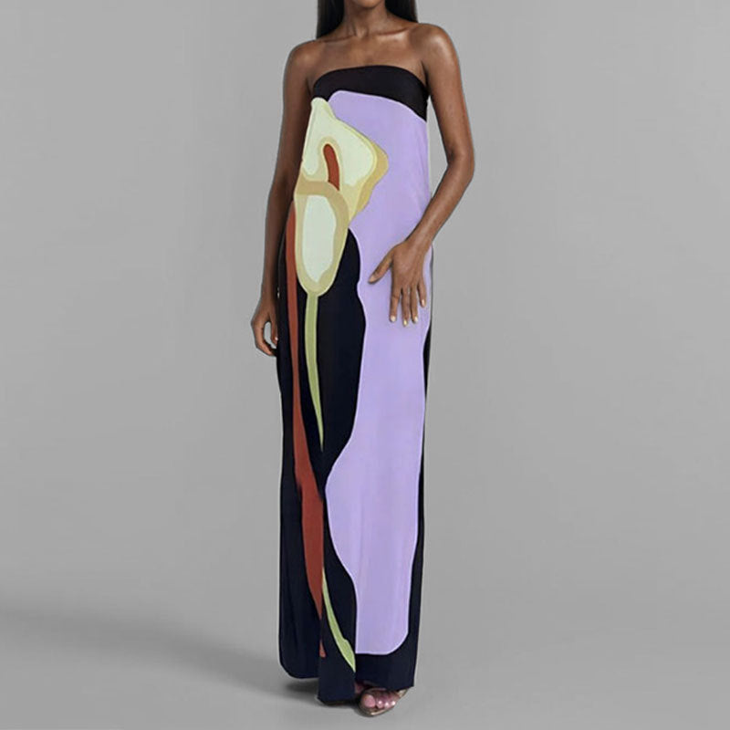 Élégante robe longue pour femme à motifs floraux artistiques de berg-feldt