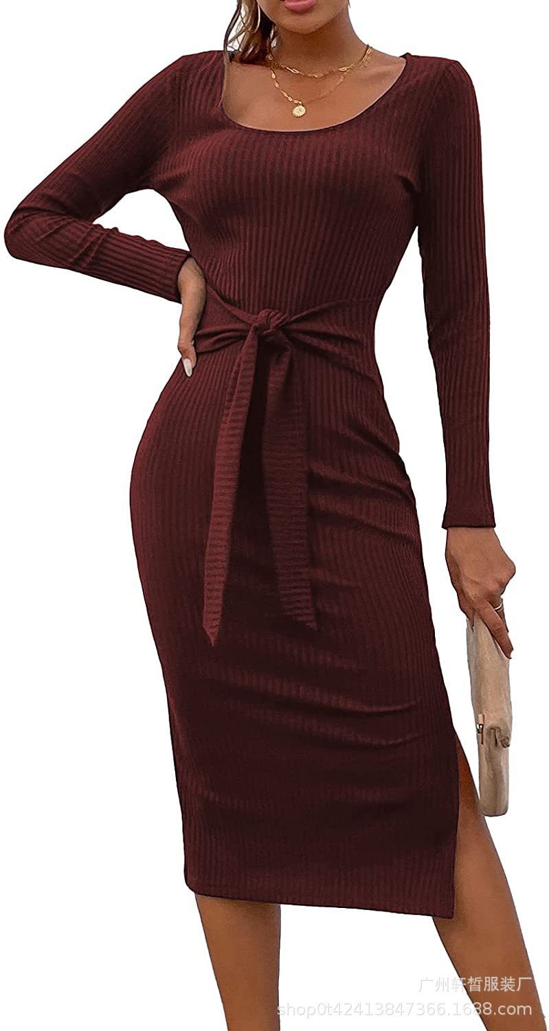 Robe midi femme Berg-feldt avec ceinture à la taille