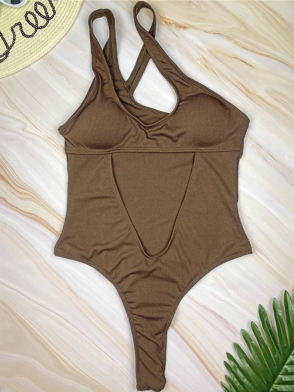 Maillot de bain côtelé à découpes Berg-Feldt pour femme