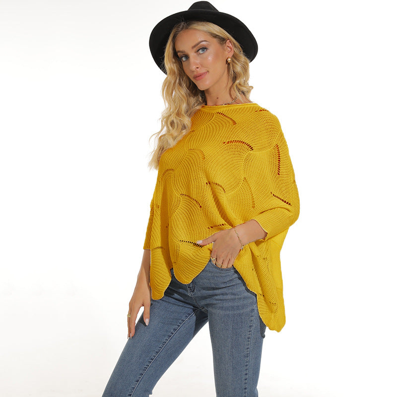 Poncho décontracté pour femme en maille aérée Berg-Feldt