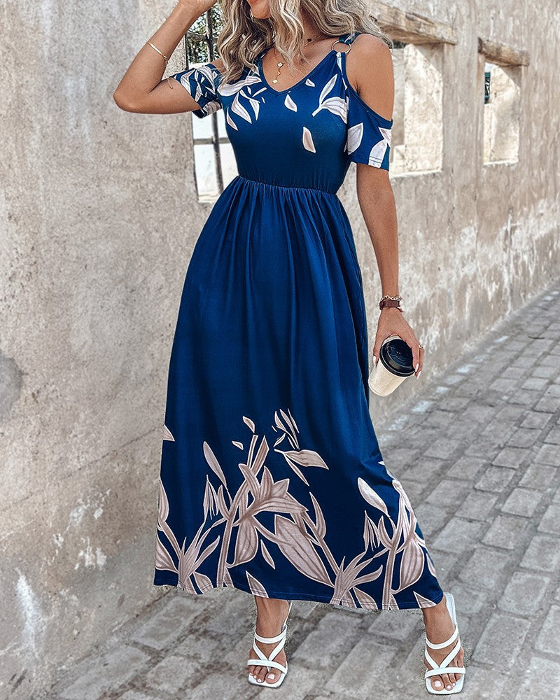 Maxikleid für Damen mit kalter Schulter und Blumenmuster von berg-feldt
