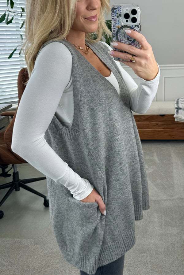 Damen Poncho en maille confortable avec poches latérales Berg-Feldt